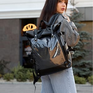 Рюкзак SamBag жіночий RollTop Hacking чорний