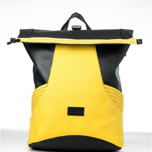 Рюкзак SamBag жіночий RollTop X Чорний з жовтим