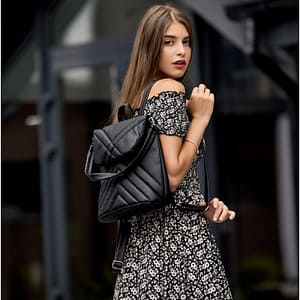 Рюкзак-сумка SamBag жіночий Loft строчений Чорний