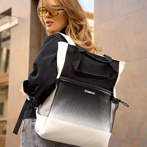 Рюкзак SamBag жіночий Shopper Біла з принтом