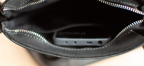 Сумка чоловіча шкіряна на плече ручної роботи  Norden 2513 чорна - Зображення 7