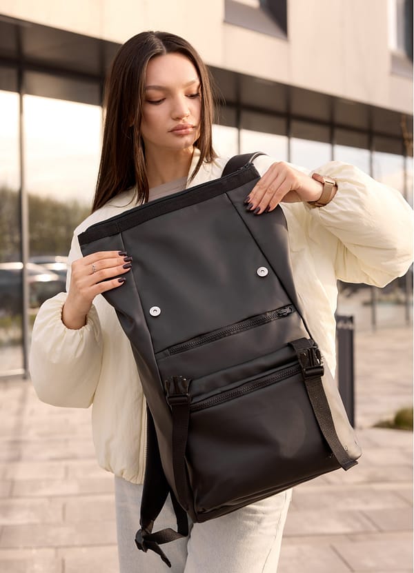Рюкзак SamBag жіночий RollTop Чорний - Зображення 5