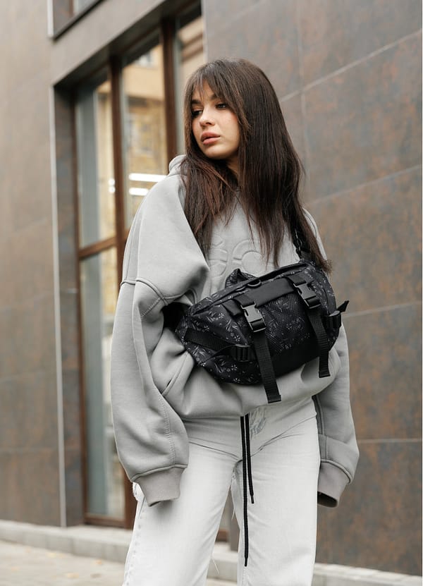 Рюкзак SamBag жіночий RollTop KZN чорний принт - Зображення 12
