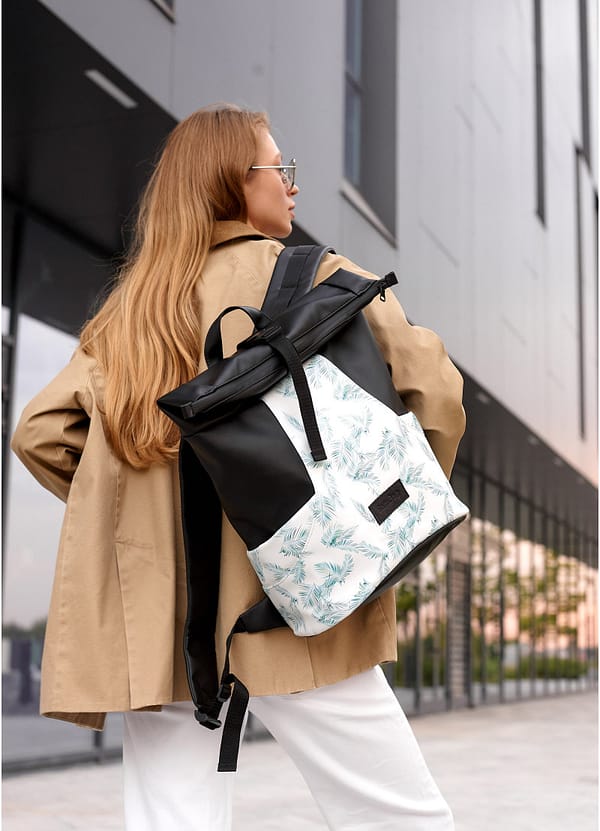 Рюкзак SamBag жіночий RollTop X з принтом "Palm" - Зображення 2