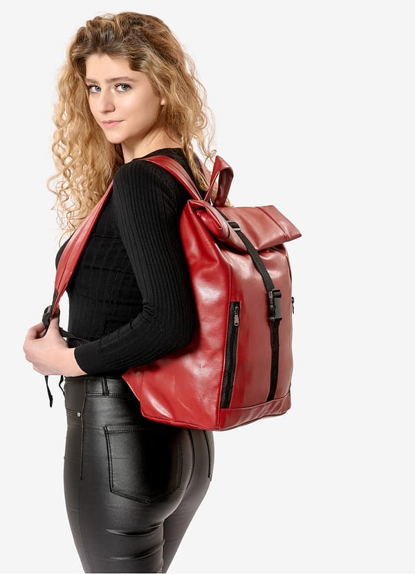 Рюкзак SamBag жіночий RollTop One Червоний - Зображення 2